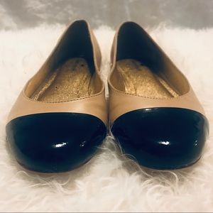 Kate Spade Beige Flats with Black Toe